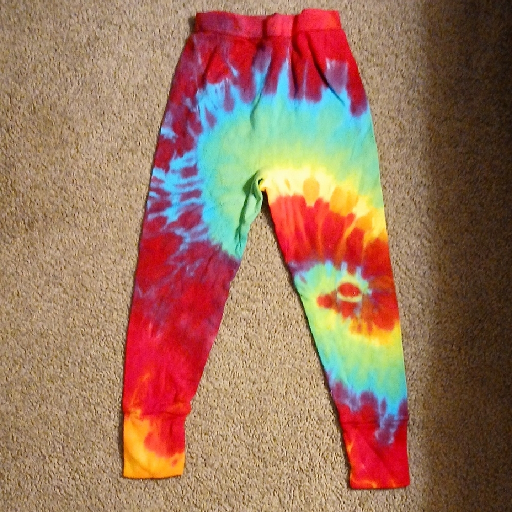 Rainbow Tie-Dye Kids Leggings, 4